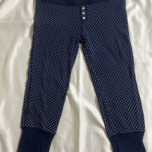 J. Crew Navy and White Polka Dot Pajama leggings pant